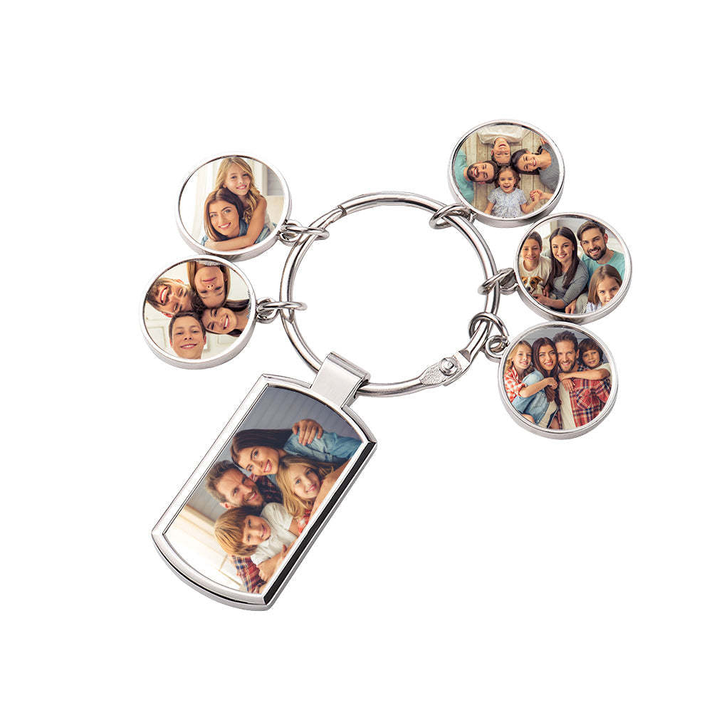 Custom Photo Metal Keychain Personalized Keychain Gift for Him or Her - soufeelus