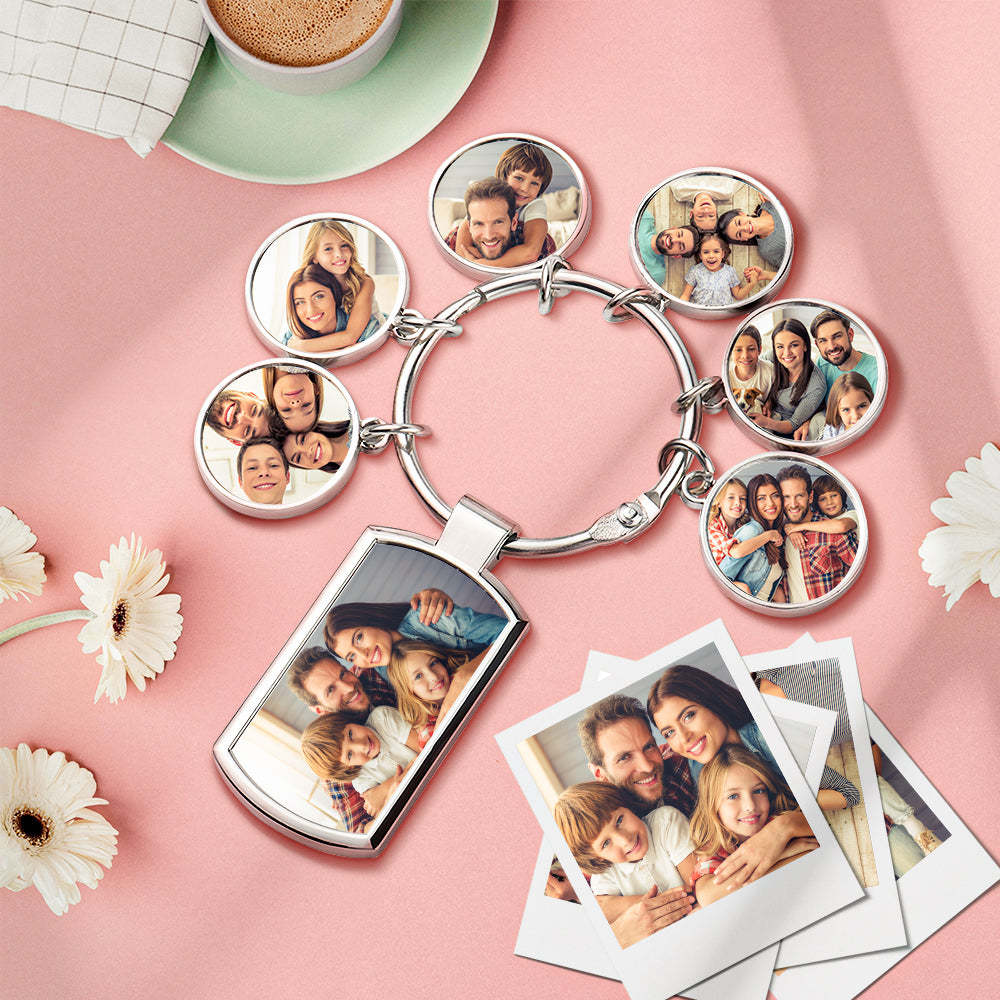 Custom Photo Metal Keychain Personalized Keychain Gift for Him or Her - soufeelus