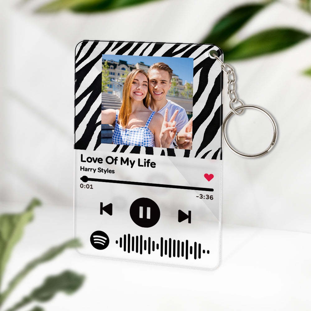Custom Scannable Spotify Code Keychains Acrylic Music Animal Texture Style Gifts - soufeelus