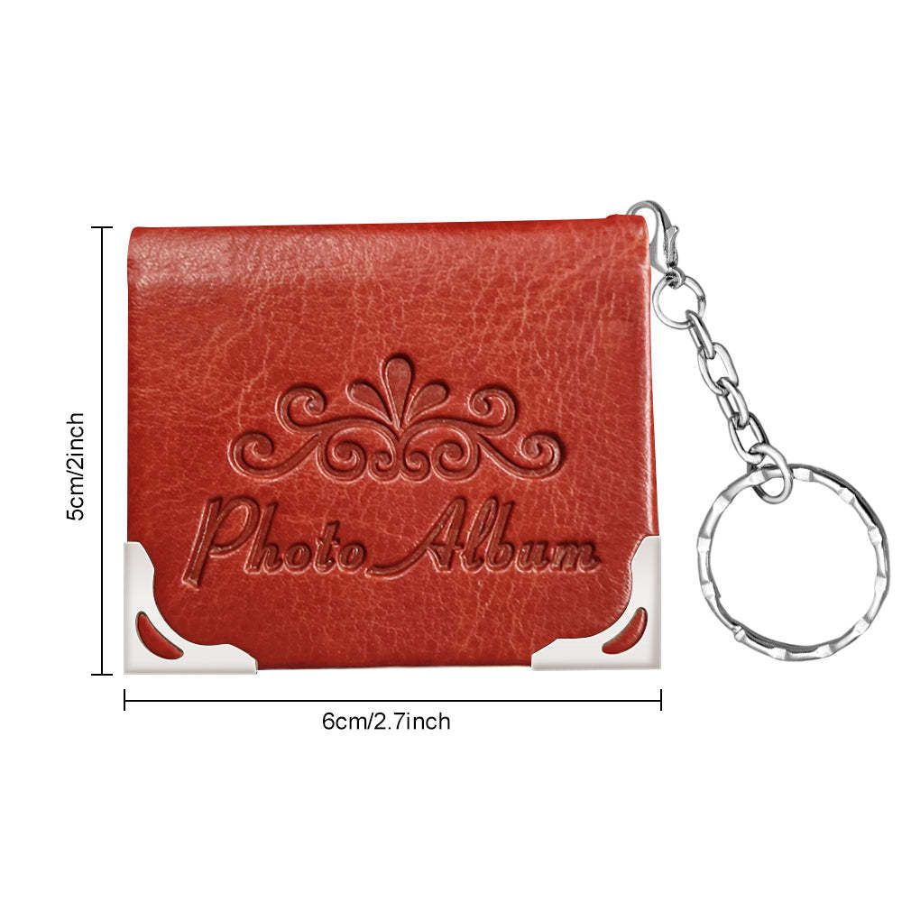 Custom Photo Album Keychain Personalized Photo Leather Keychain Romantic Gift - soufeelus