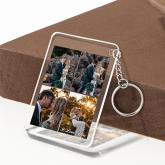 Custom Multi Photo Acrylic Keychain Personalized Collage Photo Key Ring for Lover