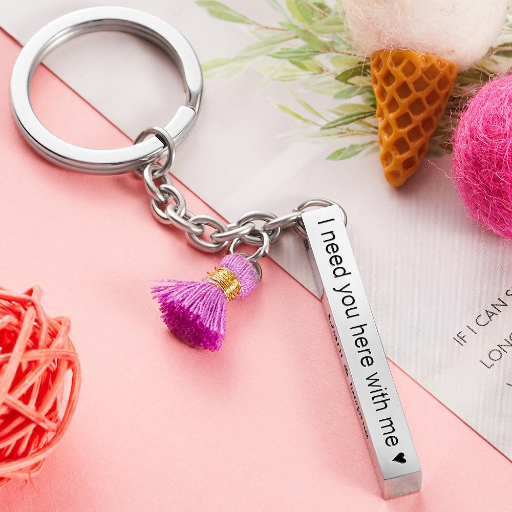 Customized Projection Photo Text Keychain Personalized Anniversary Gift For Men - soufeelus