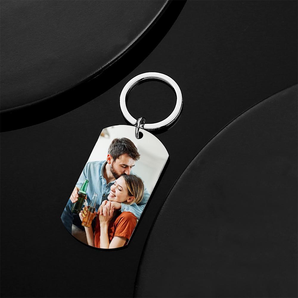 Custom Photo Key Chain Engraved Tag Keychain With Engraving Gifts - soufeelus