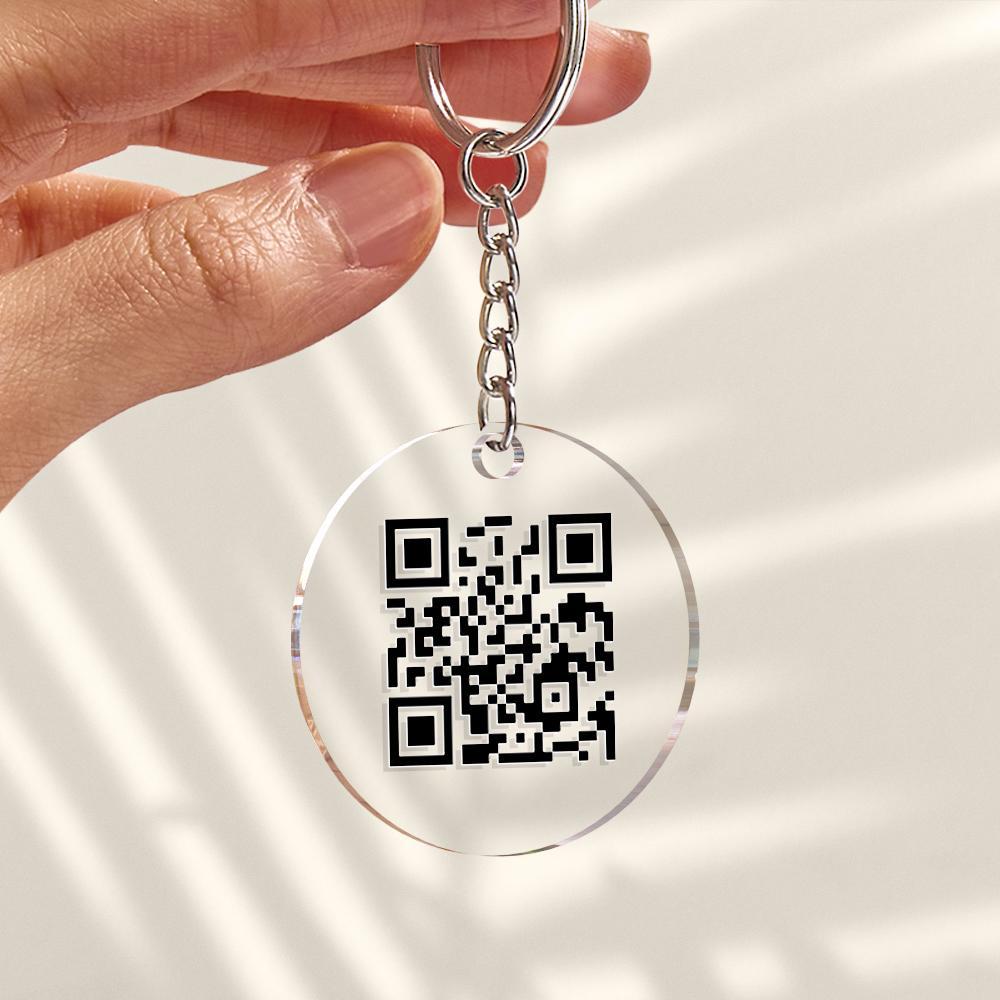 Scannable QR Code Social Media Keychain with Your Voice or Text Gift for Her - soufeelus