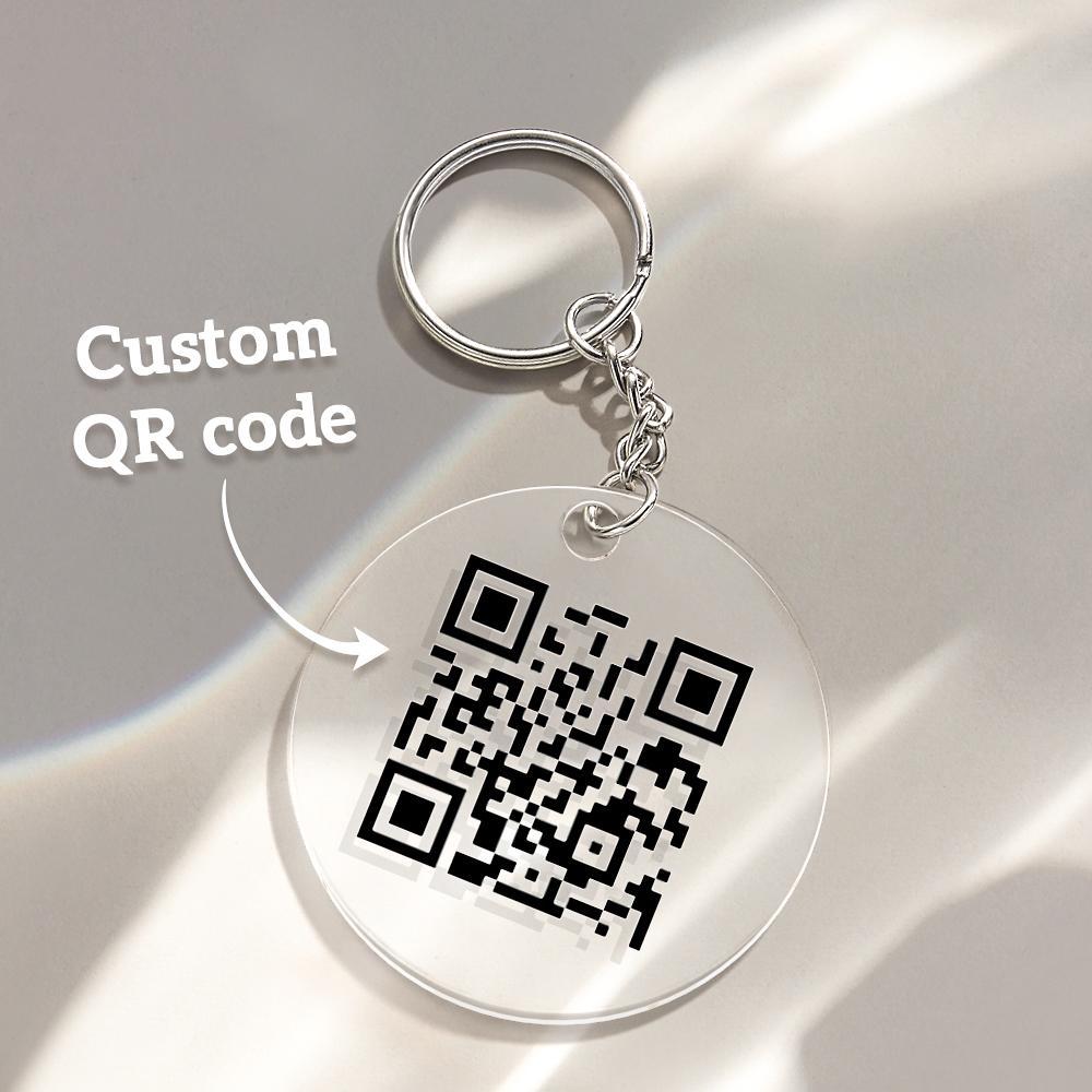 Scannable QR Code Social Media Keychain with Your Voice or Text Gift for Her - soufeelus