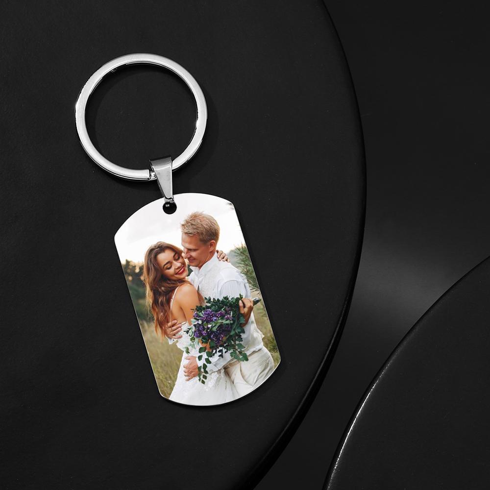 Custom Spotify Keychain with Picture, Custom Scannable Spotify Music Song Code Keychain Personalized Master Custom Picture Keychain - soufeelus