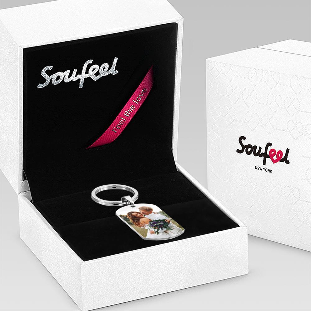 Custom Spotify Keychain with Picture, Custom Scannable Spotify Music Song Code Keychain Personalized Master Custom Picture Keychain - soufeelus