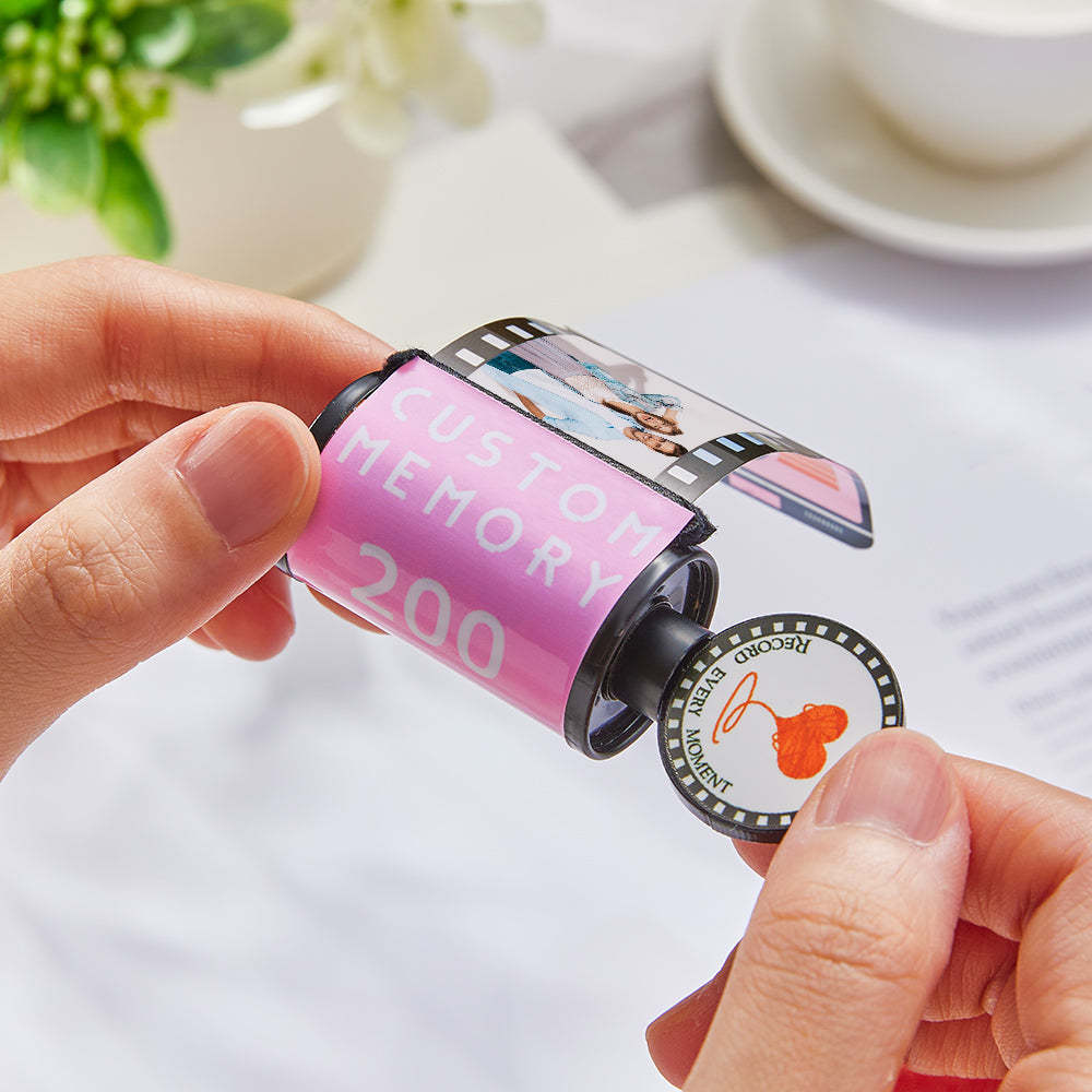 15 Pics Custom Film Roll Keychain Personalized Multiphoto Camera Keychain for Couples - soufeelus