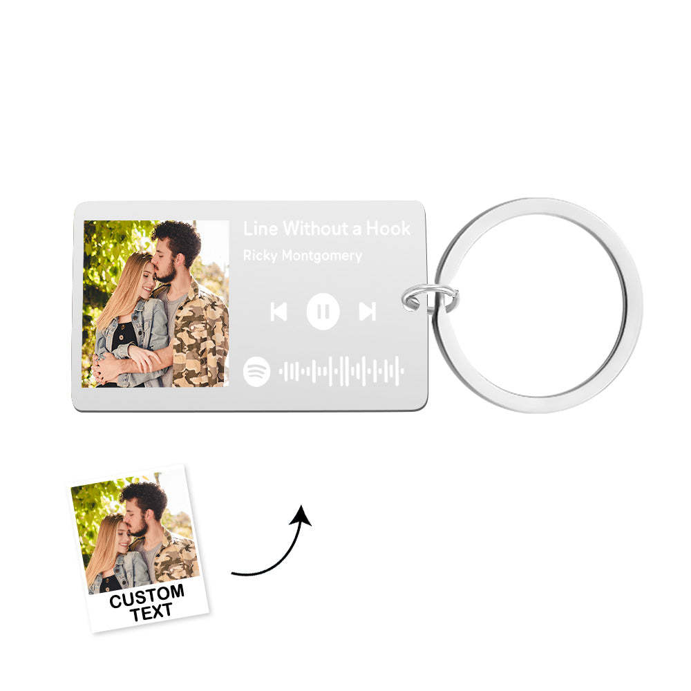 Custom Spotify Music Tag Keychain Personalized Scannable Music Song Key Chain Gifts for Him - soufeelus