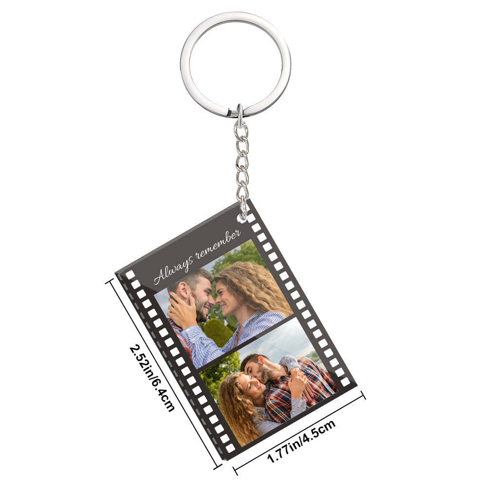 Custom Filmstrip Keychain with Photo and Message for Couples - soufeelus