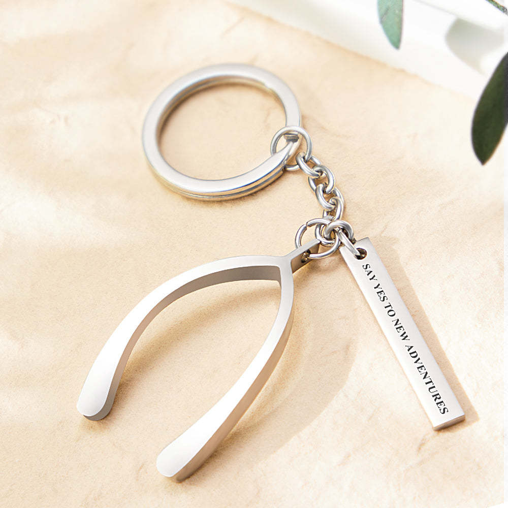 Personalized Engraved Key Chain Unique Custom Pendant Keychain Anniversary Gifts - soufeelus