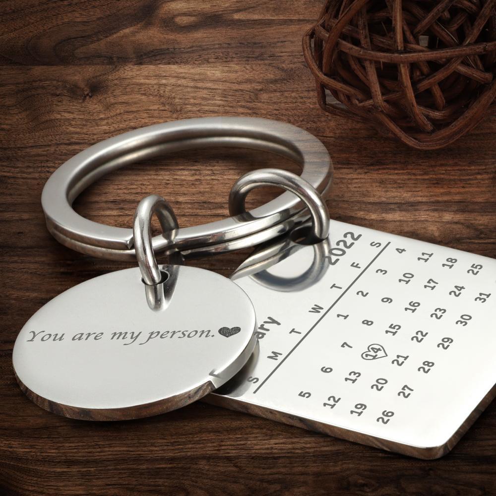 Personalized Custom Photo Engraved Calendar Collage Photo Painting Keyring - soufeelus