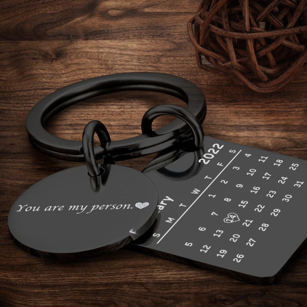 Personalized Custom Photo Engraved Calendar Collage Photo Painting Keyring - soufeelus