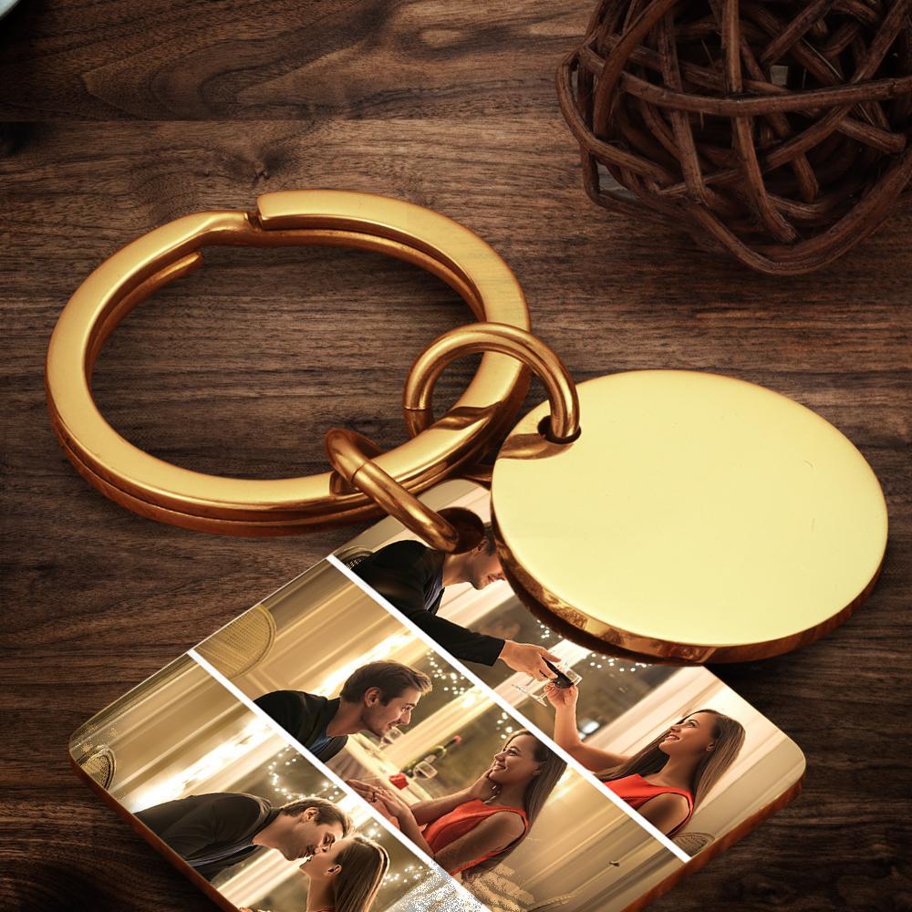 Personalized Custom Photo Engraved Calendar Collage Photo Painting Keyring - soufeelus