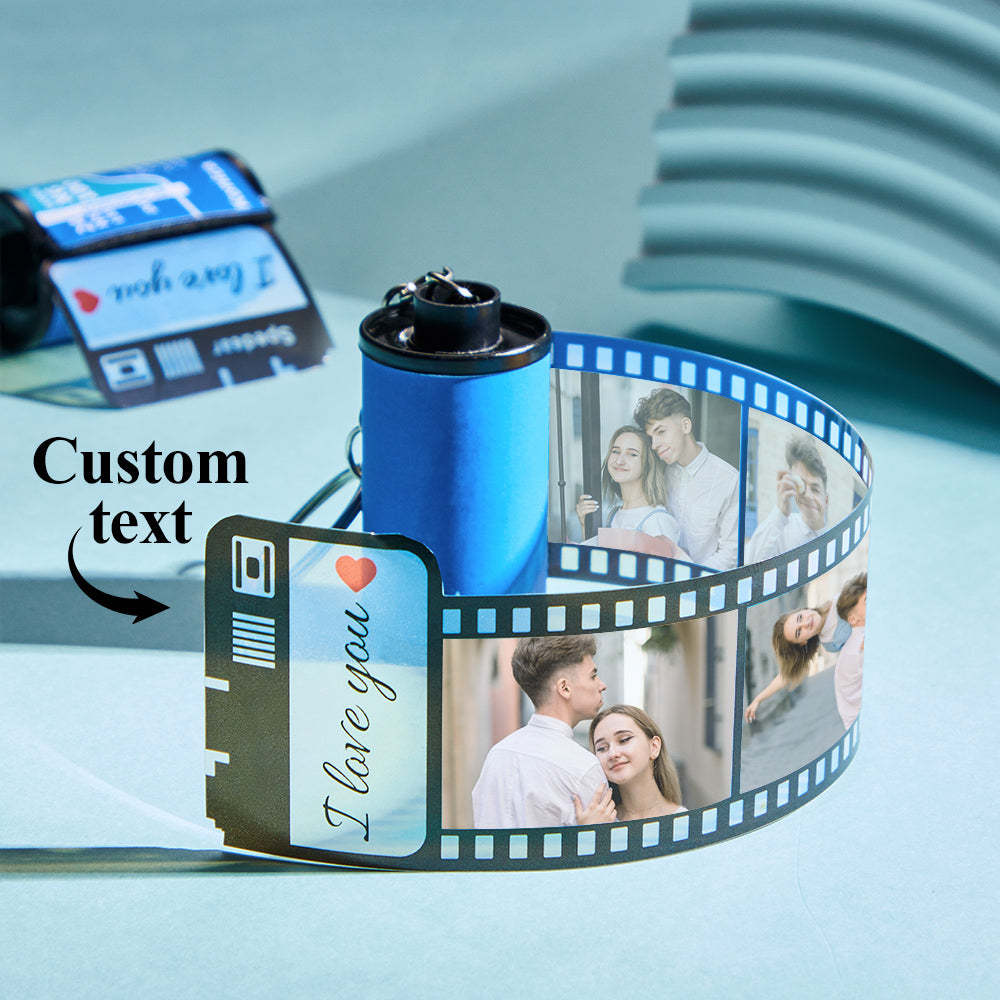 Custom Camera Roll Keychain Personalized Photo Engraved Film Roll Keychain Anniversary Gift - soufeelus