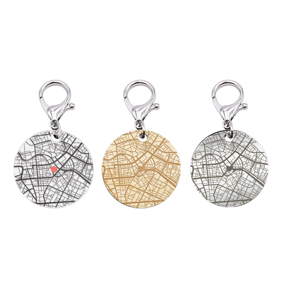 Personalized Map Keychain Custom Engraved Keychain Gifts for Him or Her - soufeelus