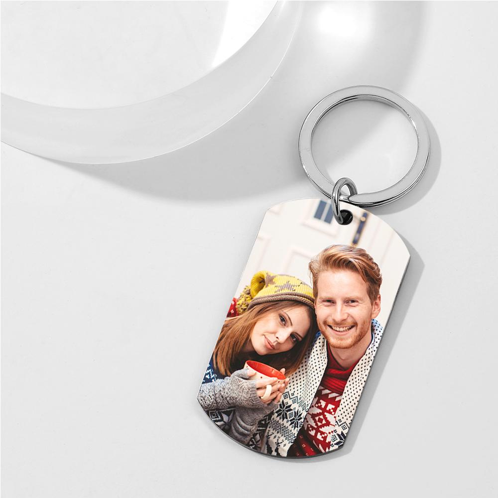 Custom Calendar Engraved Tag Key Chain Anniversary Gift For Lovers On Christmas detail