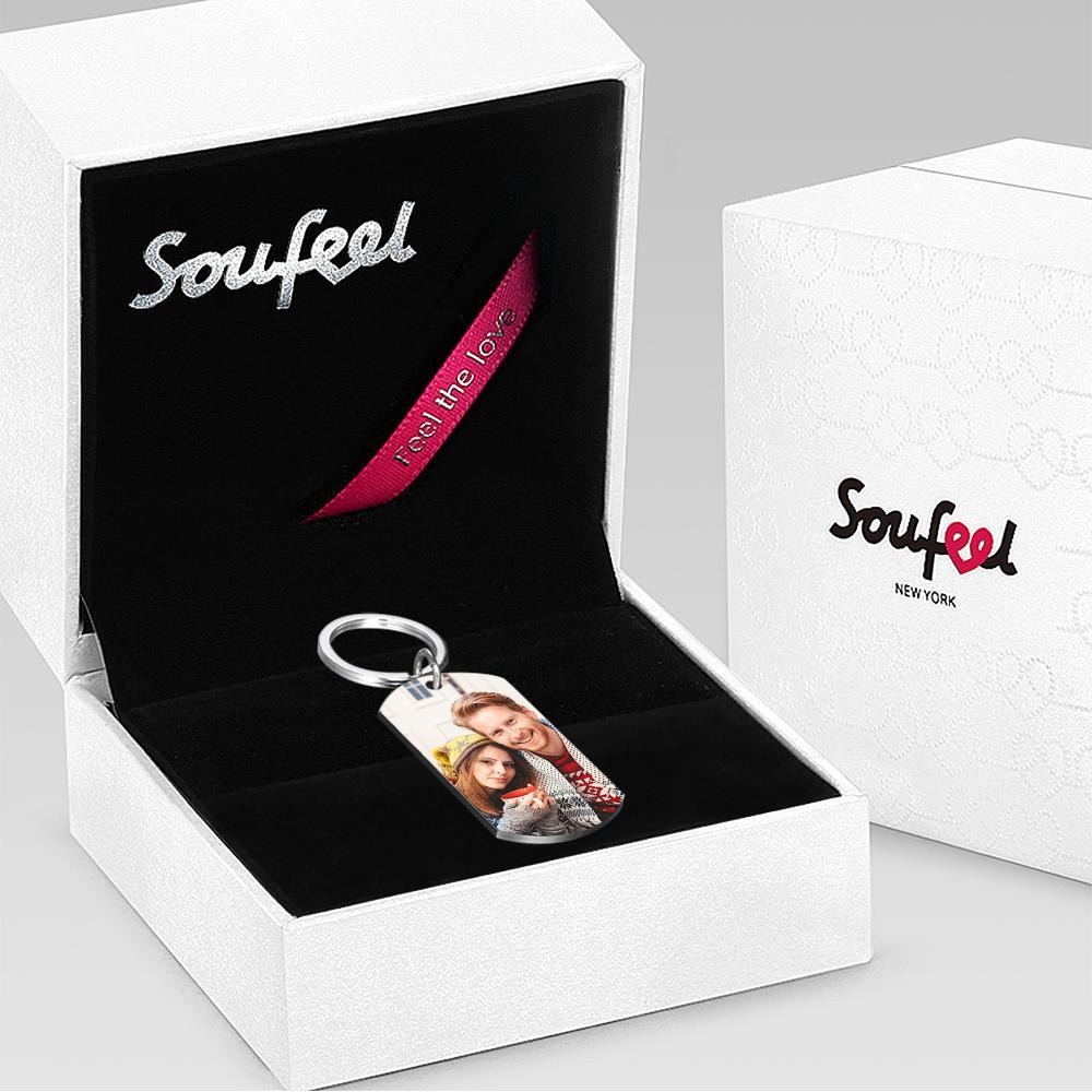 Custom Calendar Engraved Tag Key Chain Anniversary Gift For Lovers On Christmas - soufeelus