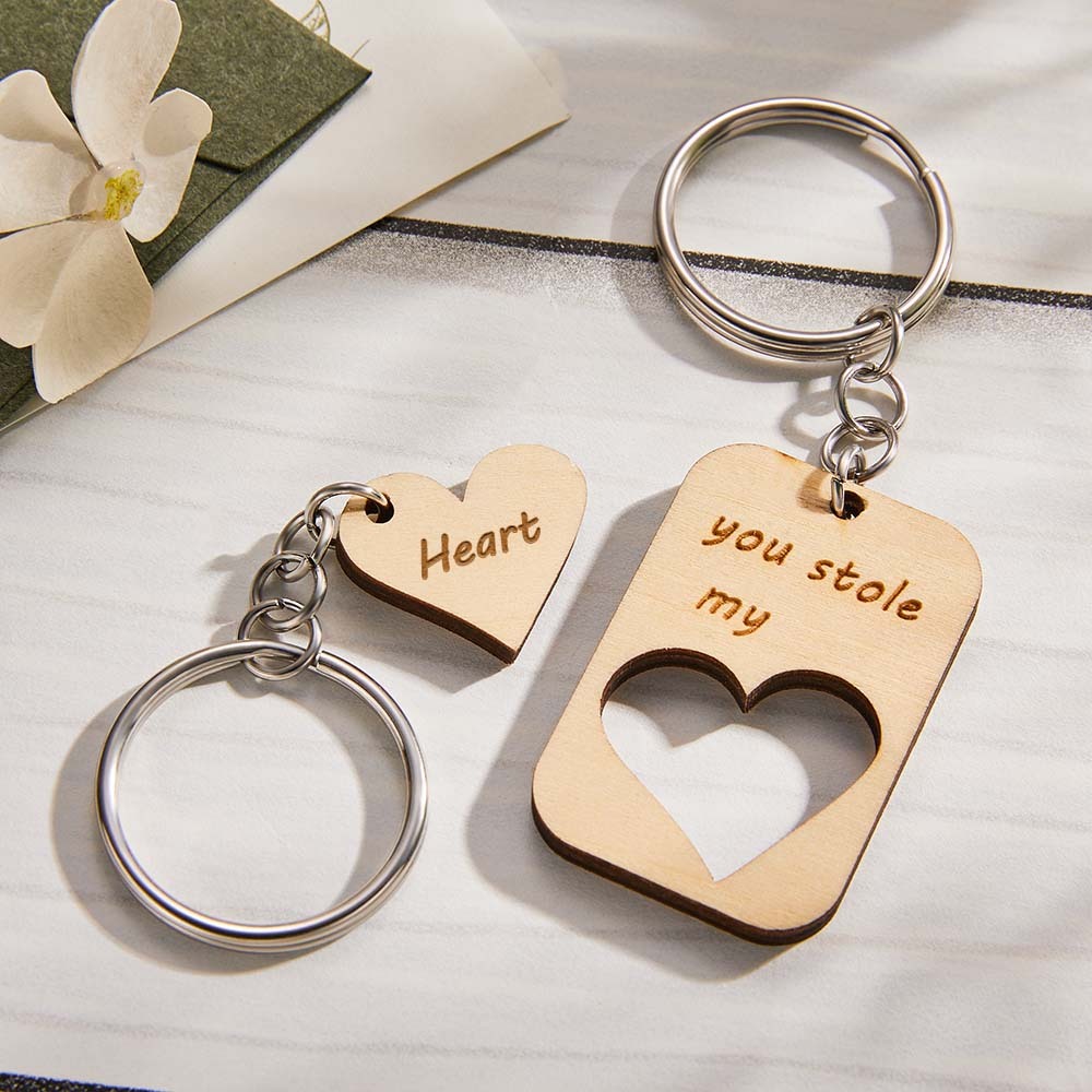 Custom Engraved Keychains Heart-shaped Creative Love Gifts - soufeelus