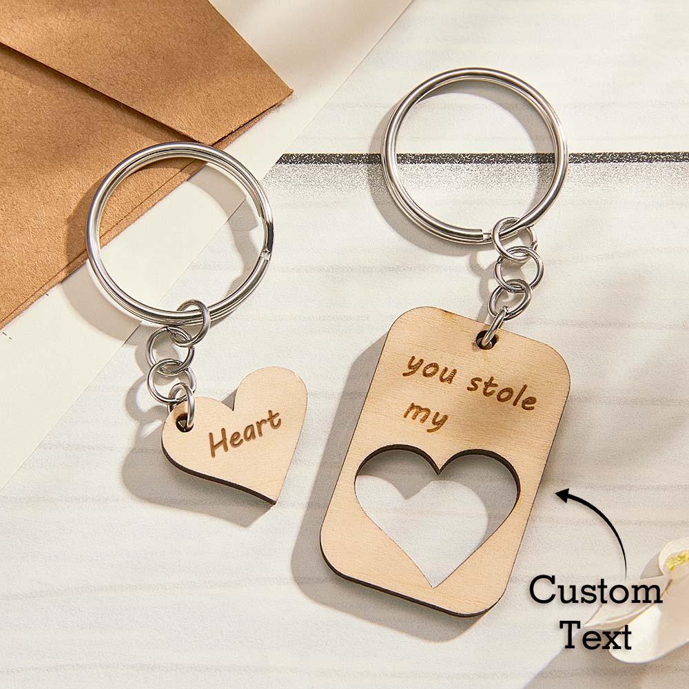 Custom Engraved Keychains Heart-shaped Creative Love Gifts - soufeelus