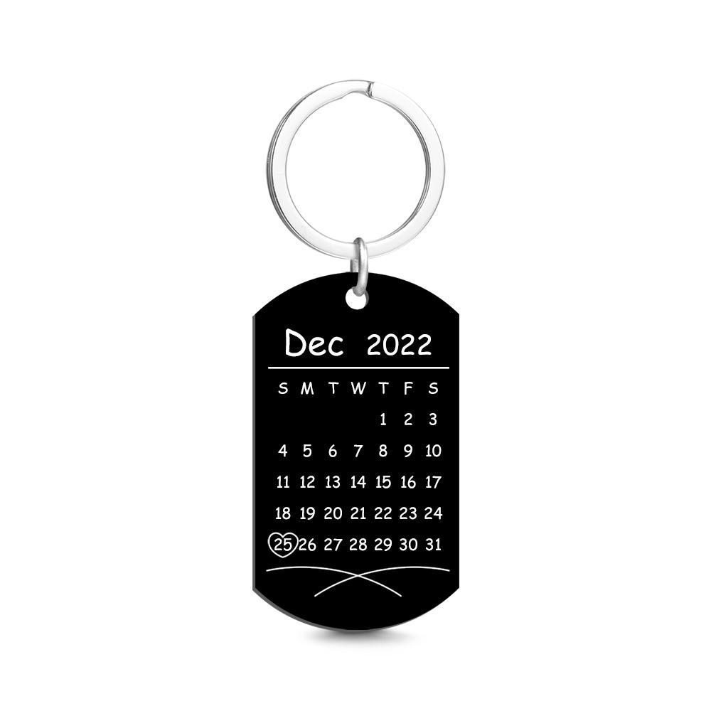 Custom Keychain Color Photo Calendar Keychain Tag Keychain Gift For Couples - soufeelus