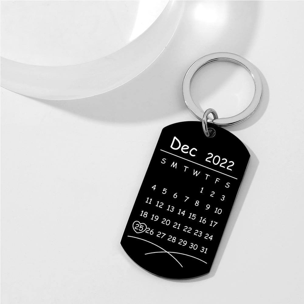 Custom Keychain Color Photo Calendar Keychain Tag Keychain Gift For Couples - soufeelus