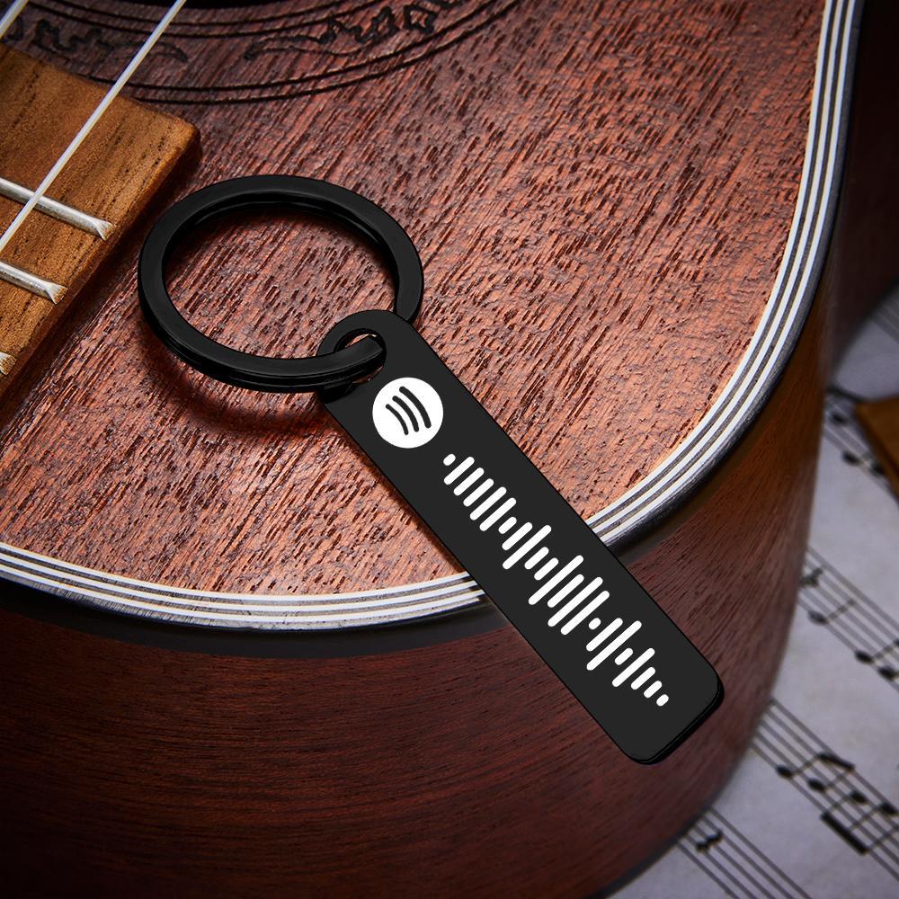 Personalized Music Scannable Code Keyring Custom Spotify Keychain - soufeelus