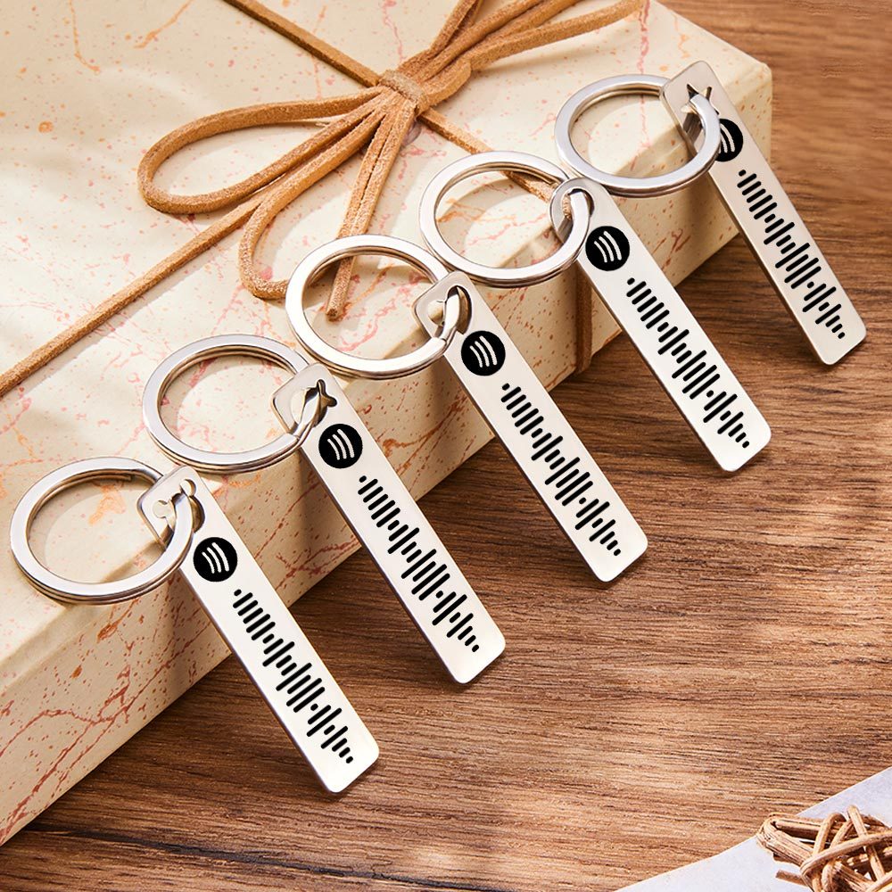 Personalized Music Scannable Code Keyring Custom Spotify Keychain - soufeelus