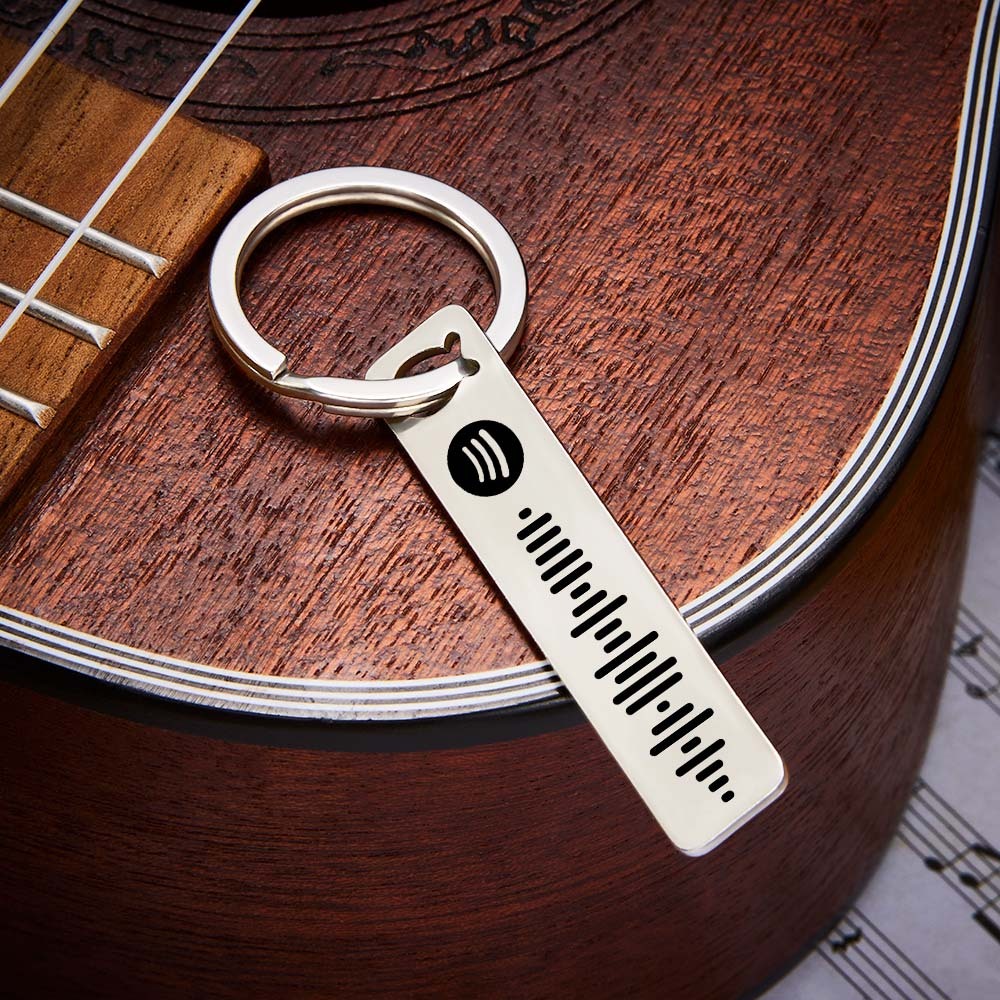 Personalized Music Scannable Code Keyring Custom Spotify Keychain - soufeelus