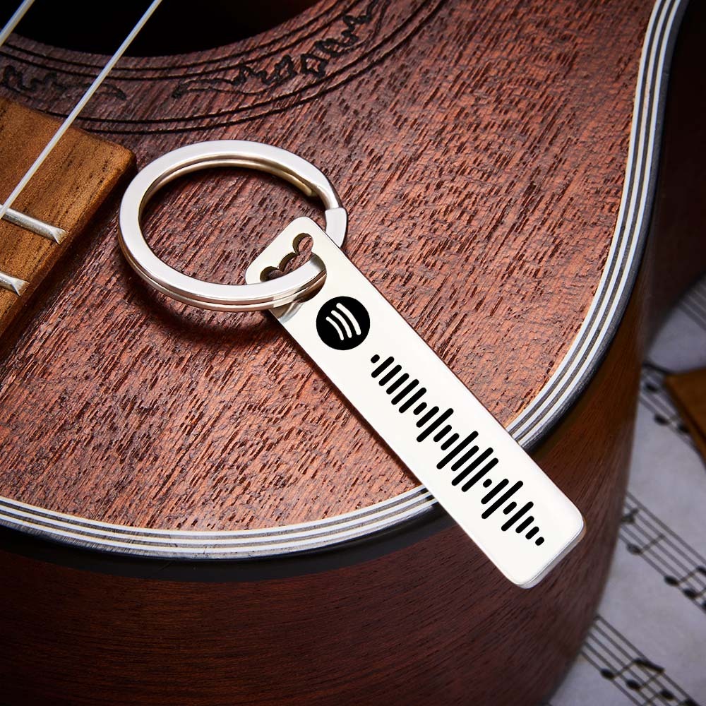 Personalized Music Scannable Code Keyring Custom Spotify Keychain - soufeelus