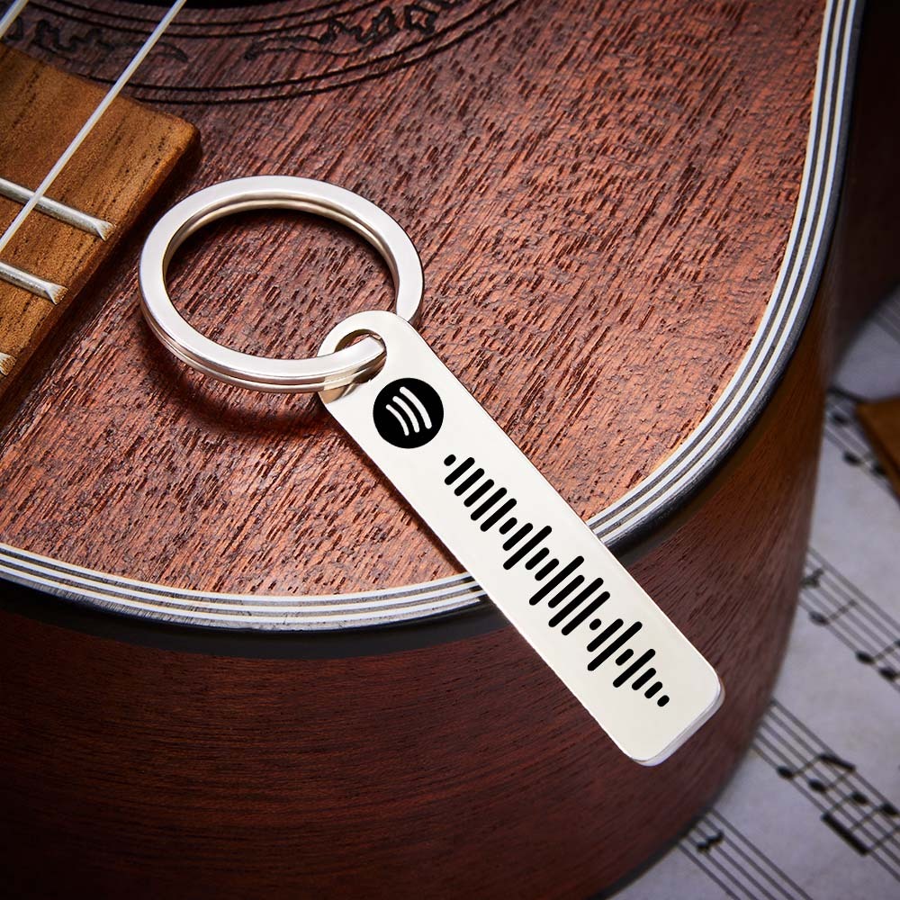 Personalized Music Scannable Code Keyring Custom Spotify Keychain - soufeelus