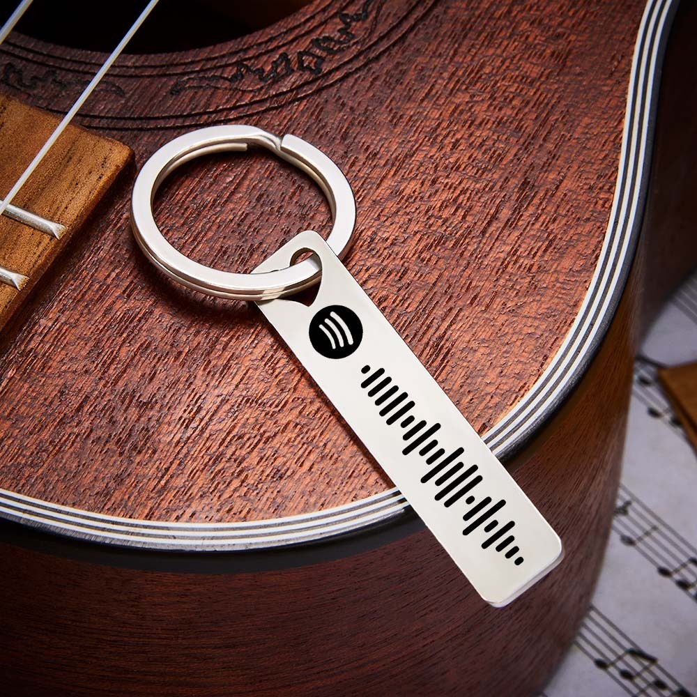 Personalized Music Scannable Code Keyring Custom Spotify Keychain - soufeelus