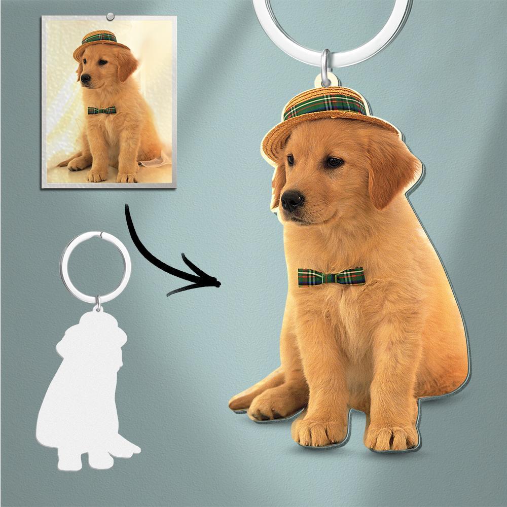Custom Photo Keychain Stainless Steel Memorial Gifts Cute Pet Keychain - soufeelus