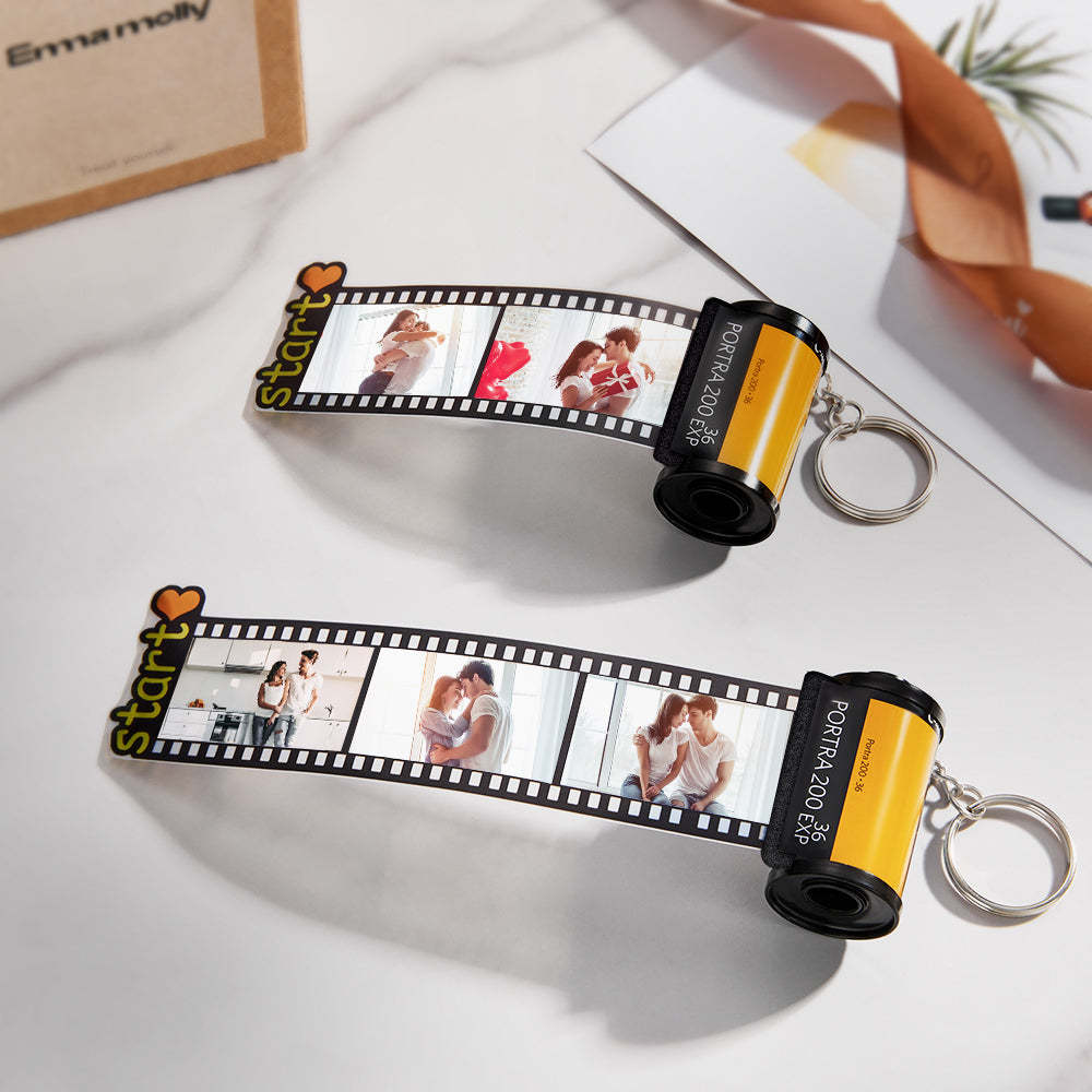 Custom Photo Film Roll Keychain Personalized Vintage Roll Keychain Anniversary Gift - soufeelus