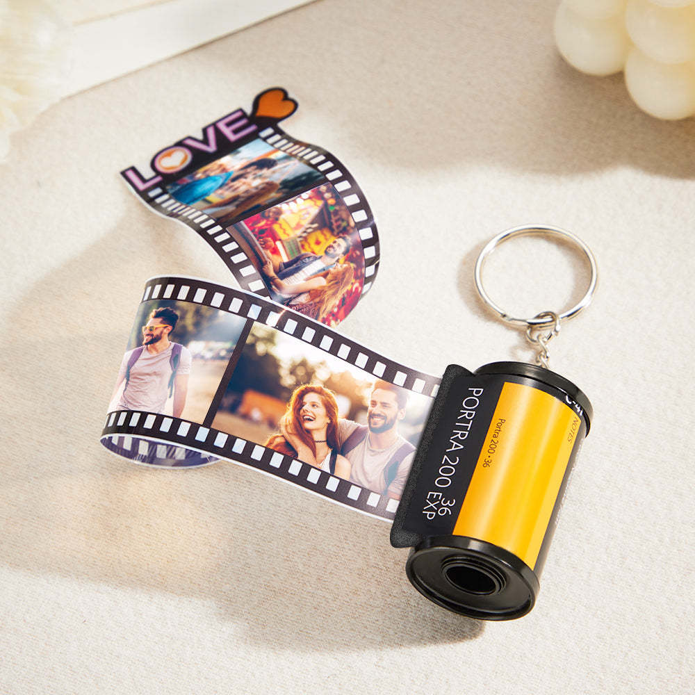 Custom Photo Film Roll Keychain Personalized Love Camera Roll Keychain Anniversary Gifts - soufeelus