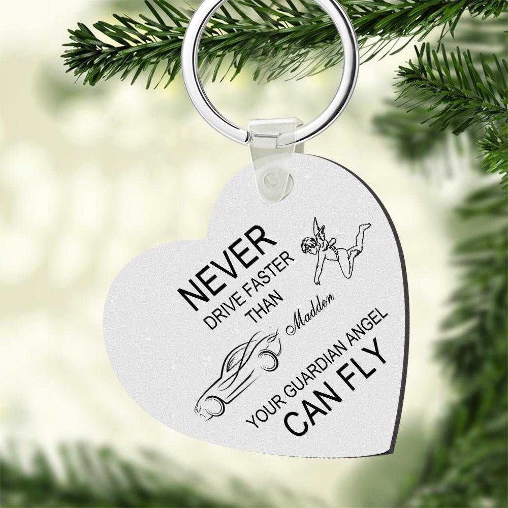 Custom Engraved Keychain Drive Safe Heart-shaped Metal Gifts - soufeelus