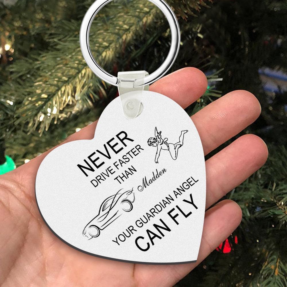 Custom Engraved Keychain Drive Safe Heart-shaped Metal Gifts - soufeelus
