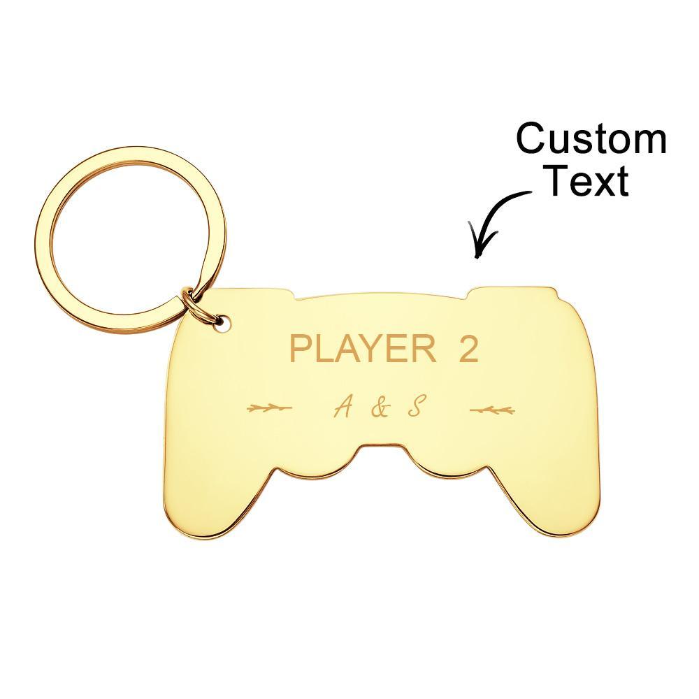 Personalized Gamepad Keychain Funny Engraved Player Keychain For Couples - soufeelus