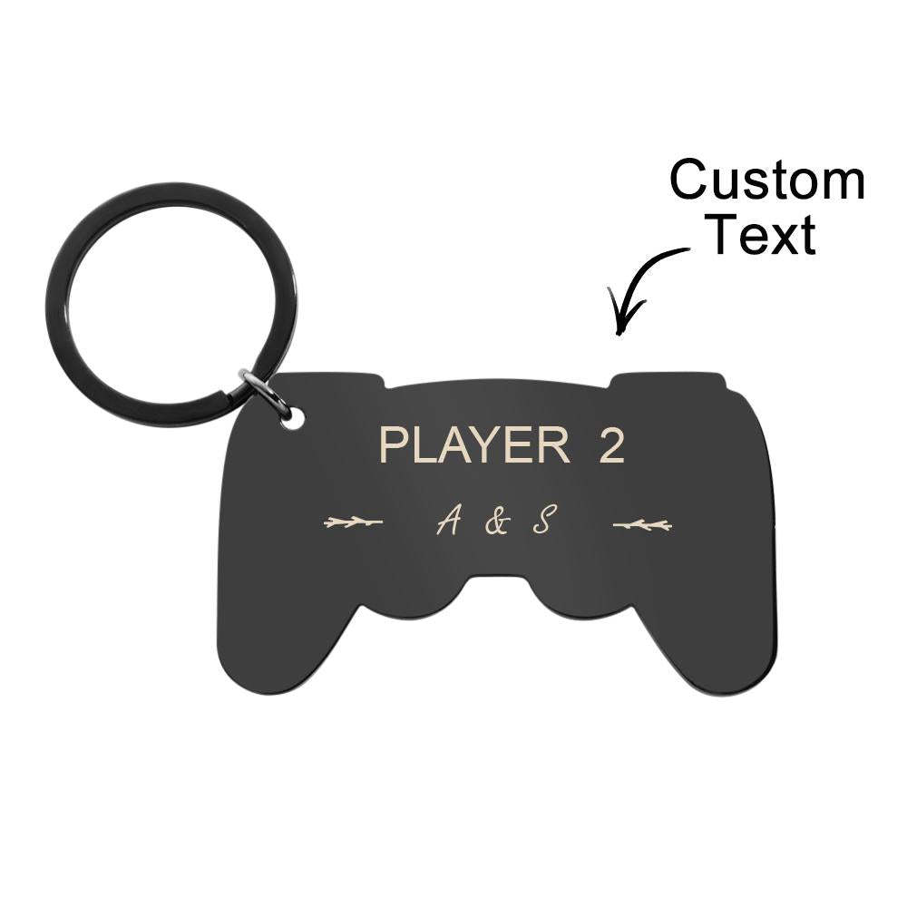 Personalized Gamepad Keychain Funny Engraved Player Keychain For Couples - soufeelus