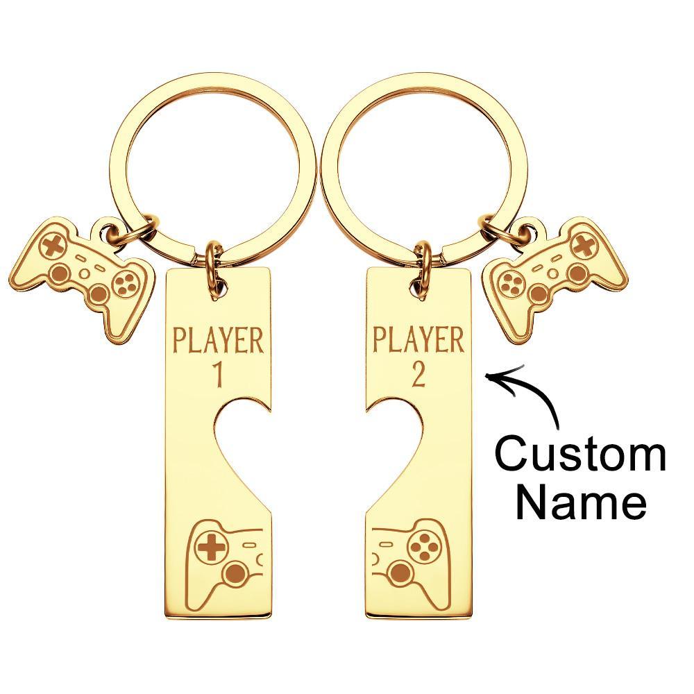 Custom Engraved Keychain Game Console in Pairs Funny Couple Gifts - soufeelus