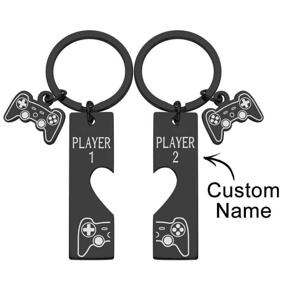 Custom Engraved Keychain Game Console in Pairs Funny Couple Gifts - soufeelus