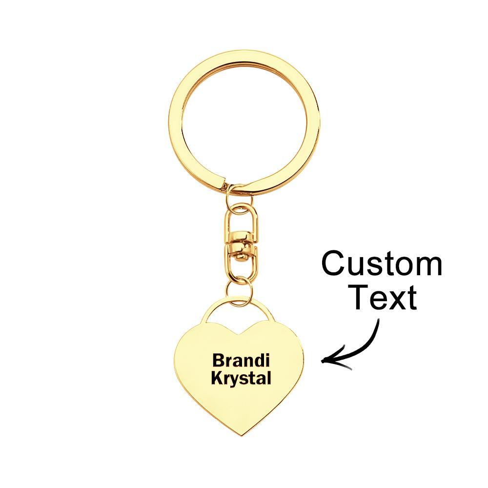 Custom Engraved Keychain Love Lock Metal Couple Gifts - soufeelus