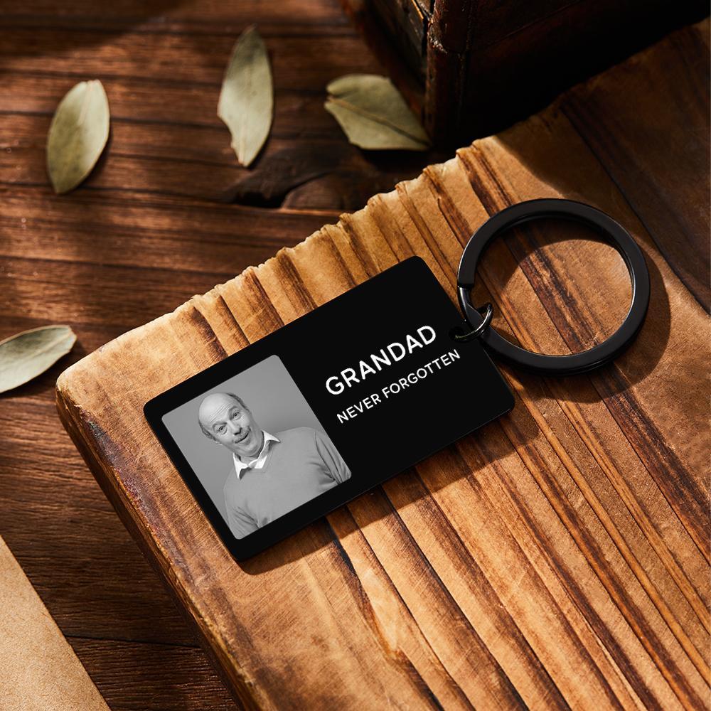 Custom Photo Keychain With Your Text Key Chain Gifts For Memorial Person - soufeelus