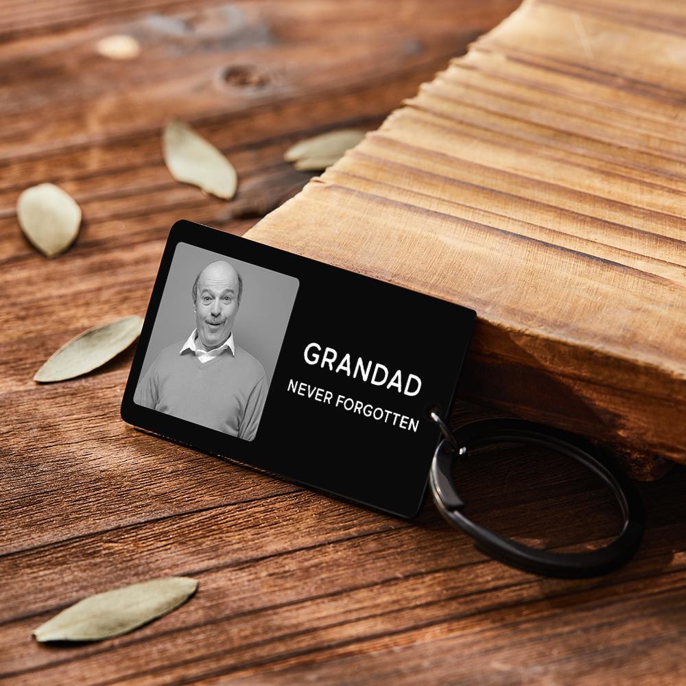 Custom Photo Keychain With Your Text Key Chain Gifts For Memorial Person - soufeelus