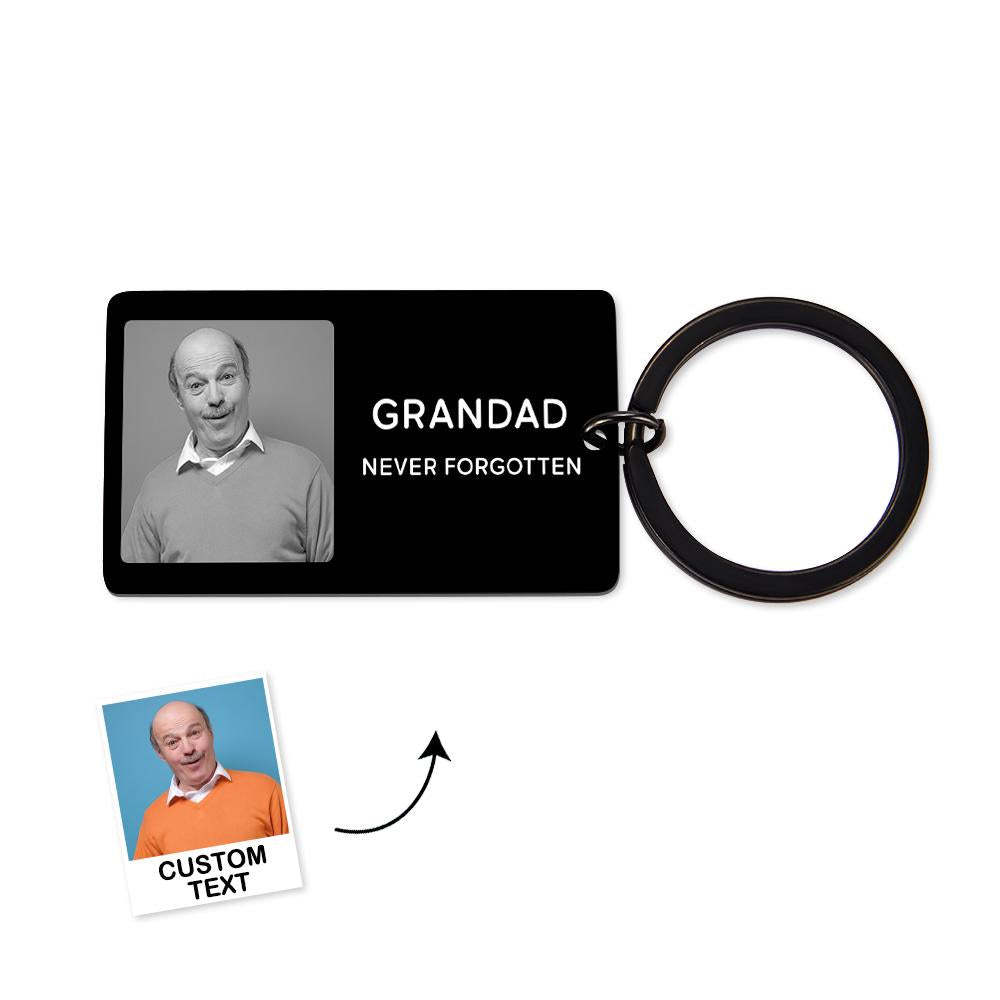 Custom Photo Keychain With Your Text Key Chain Gifts For Memorial Person - soufeelus