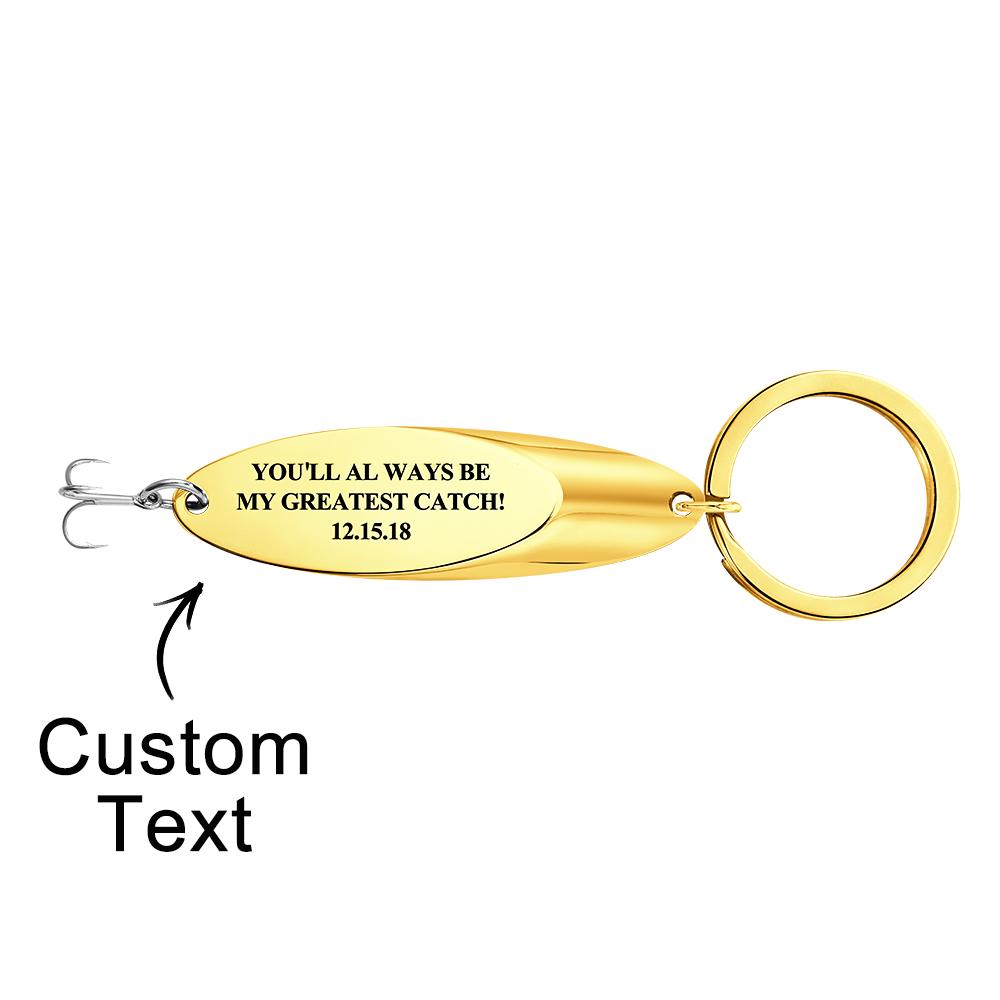Custom Engraved Keychain Fish Hook Gifts for Him - soufeelus