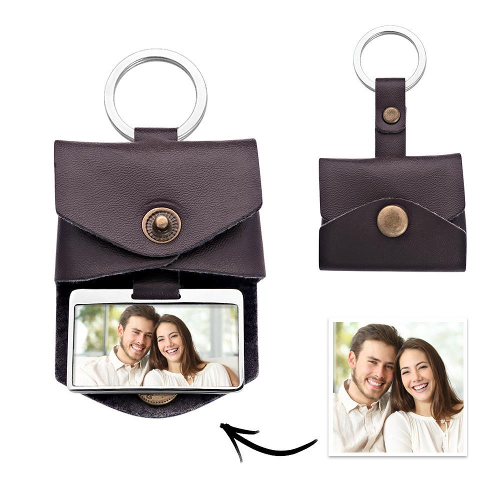 Custom Photo Keychain Creative Envelope Leather Couple Gifts - soufeelus