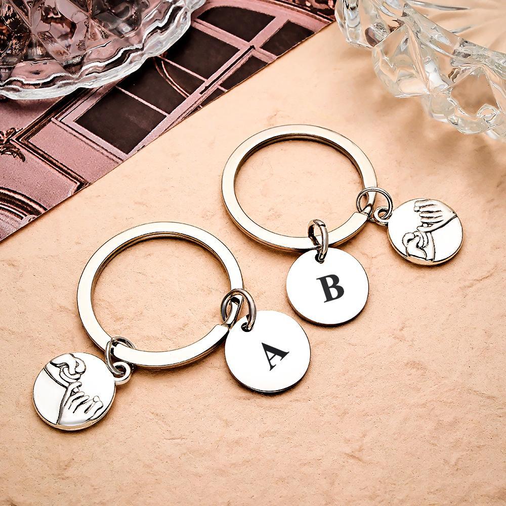 Custom Letter Keychain Pull Hook Unique Couple Gifts - soufeelus