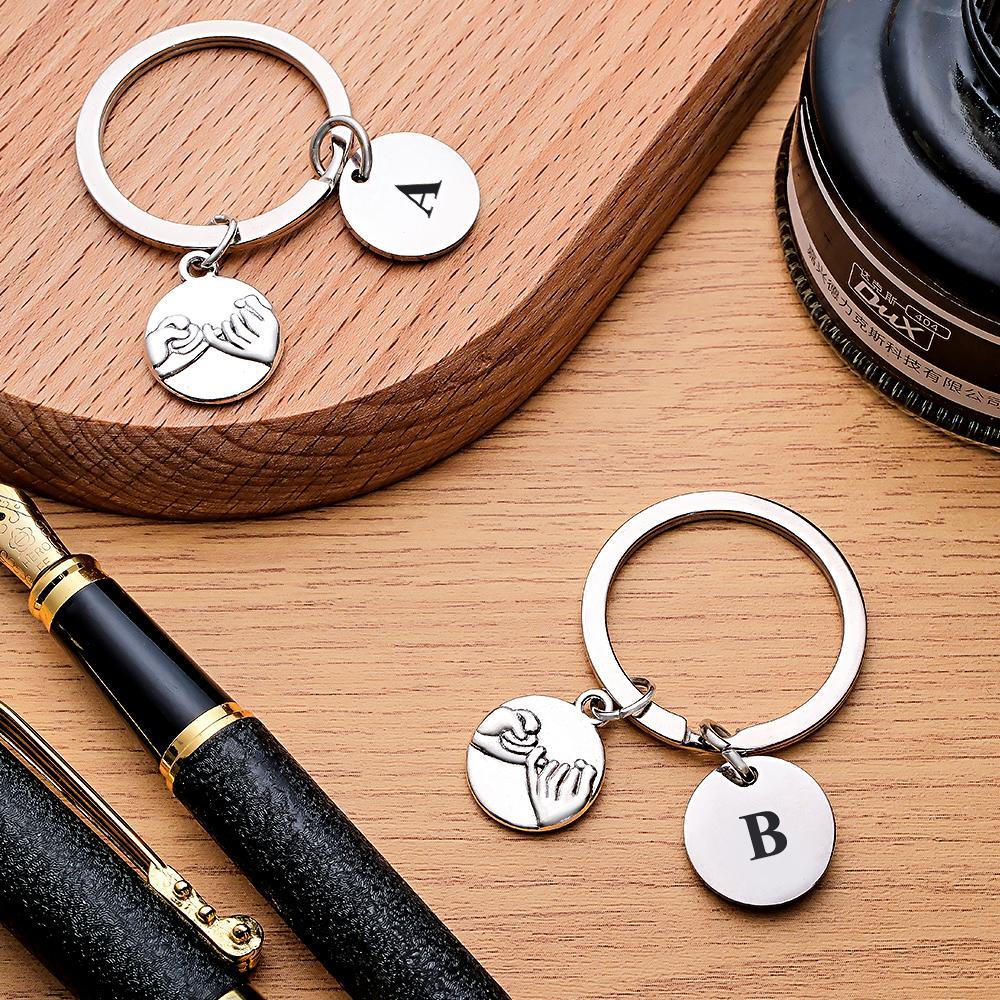 Custom Letter Keychain Pull Hook Unique Couple Gifts - soufeelus