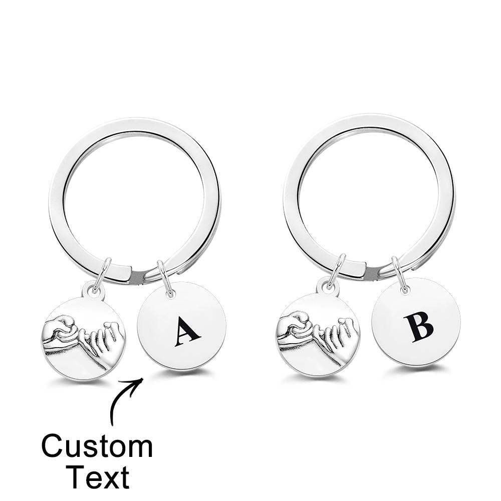 Custom Letter Keychain Pull Hook Unique Couple Gifts - soufeelus